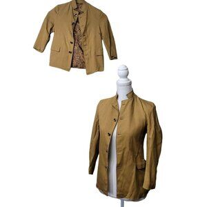 Vintage Santone Matching Jacket Set Canvas Material Brown Buttons